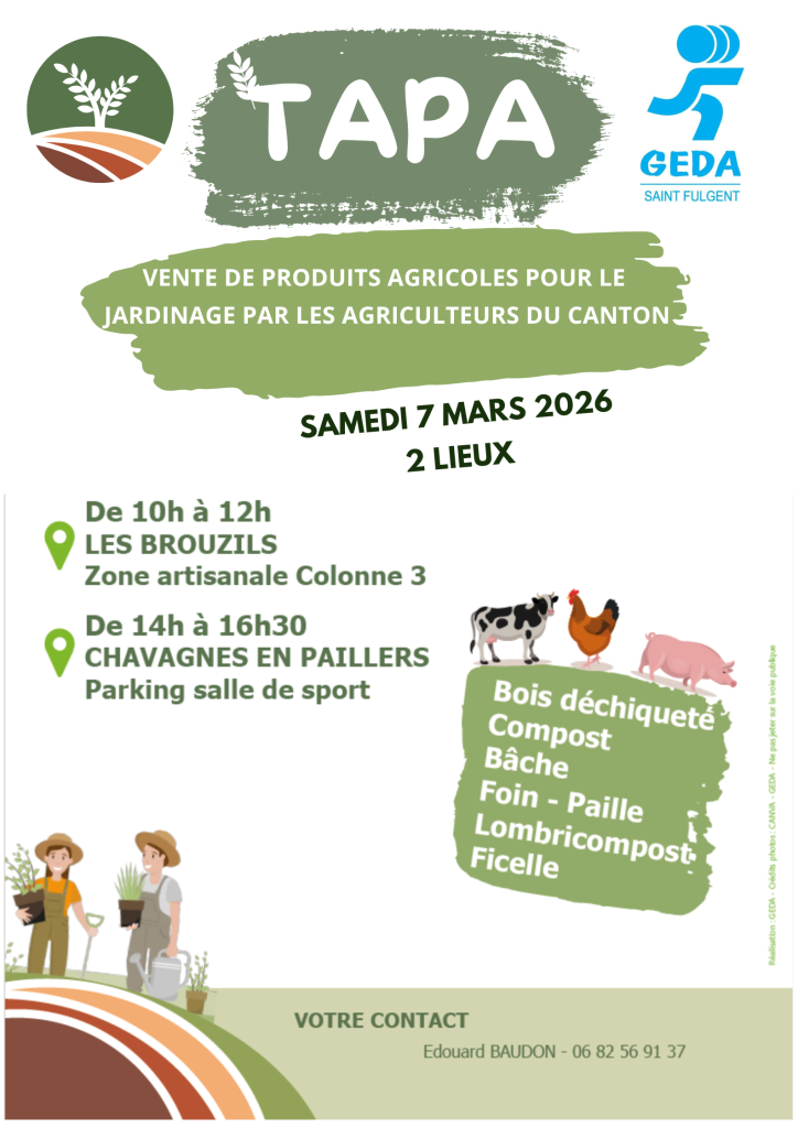 T&rsquo;as pas…du fumier pour mes patates, de la bâche pour mes fraisiers …