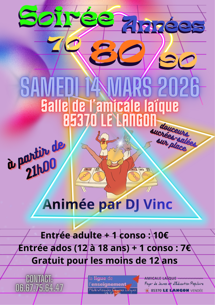 Soirée année 70,80,90