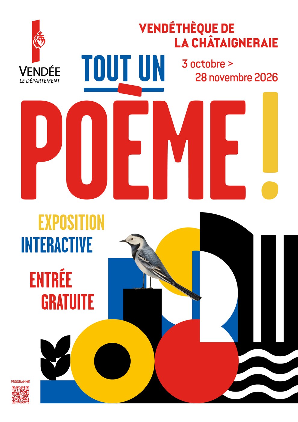 Affiche de l'exposition Tout un poème à la Vendéthèque de La Châtaigneraie